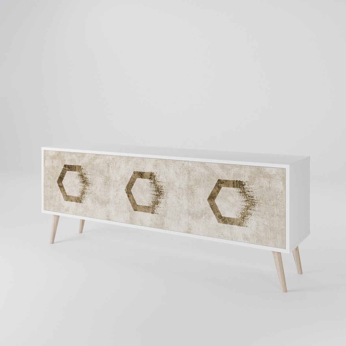 HEXAGONAL SHAPES Mueble de TV de 3 Puertas