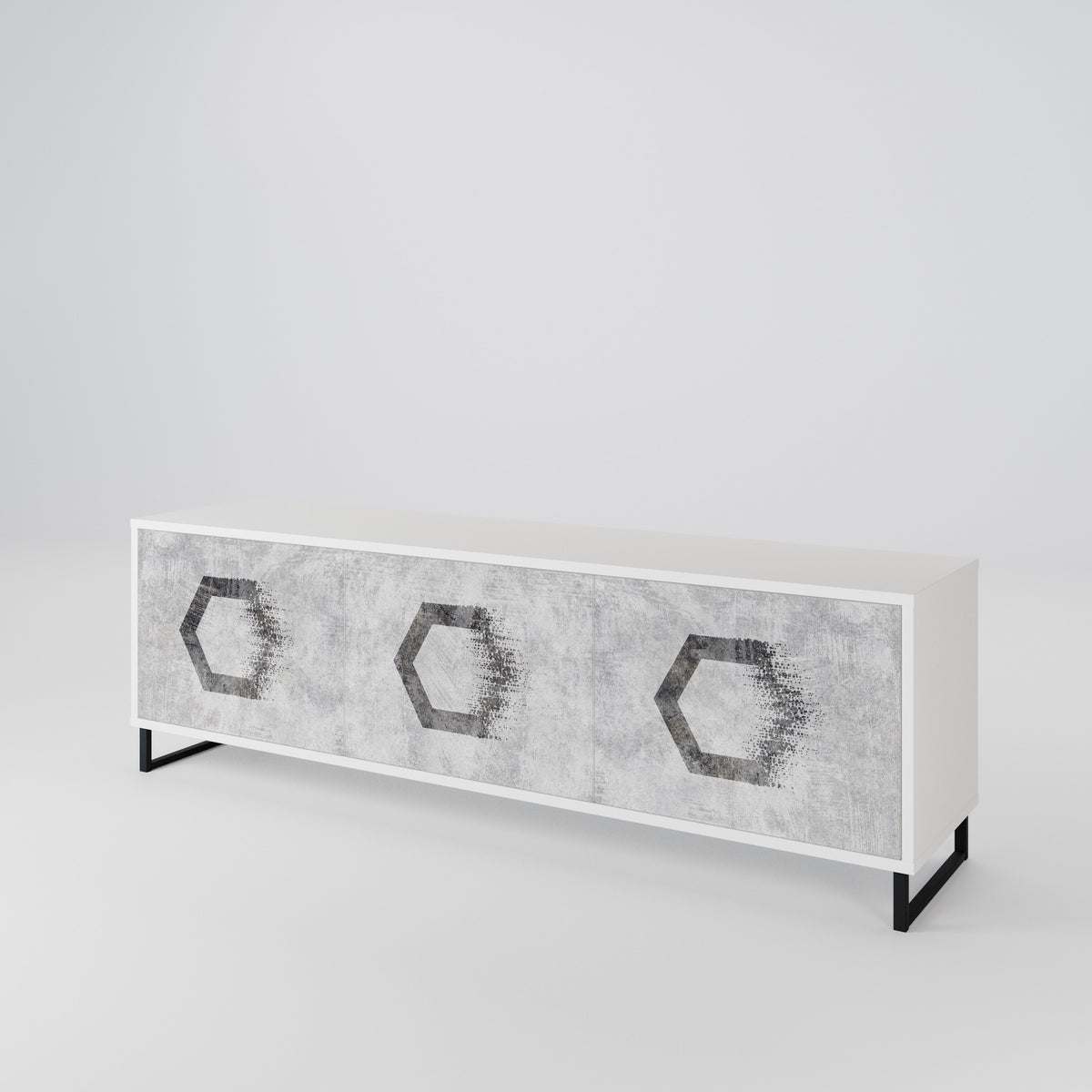 HEXAGONAL FIGURES Mueble de TV de 3 Puertas