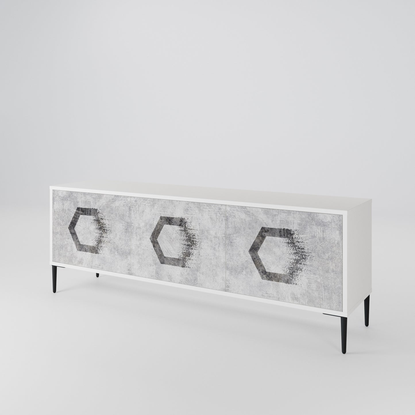 HEXAGONAL FIGURES Mueble de TV de 3 Puertas