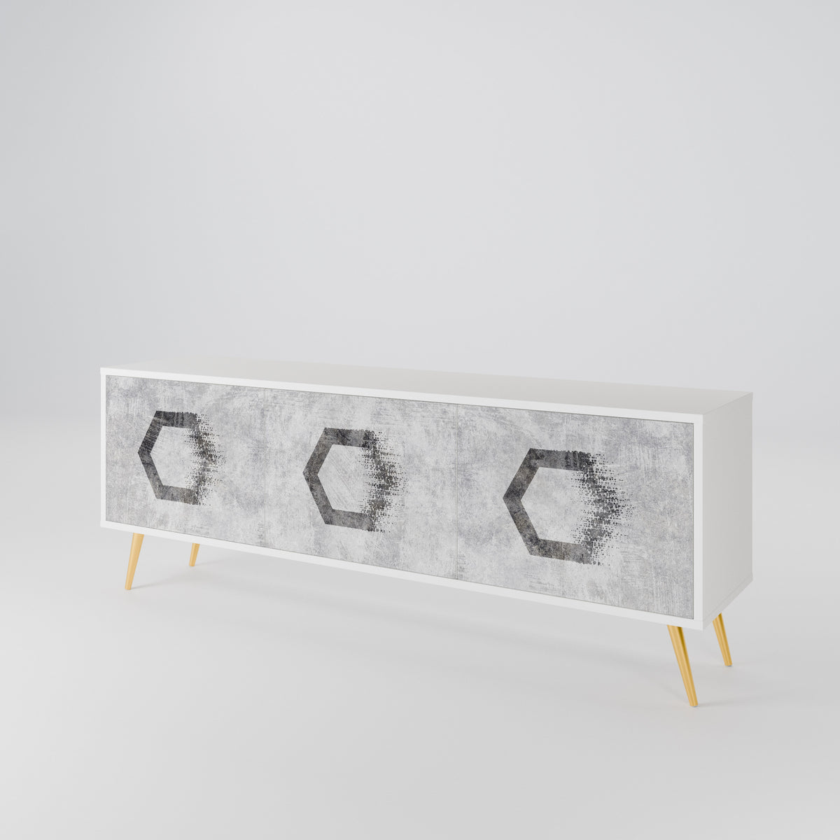 HEXAGONAL FIGURES Mueble de TV de 3 Puertas