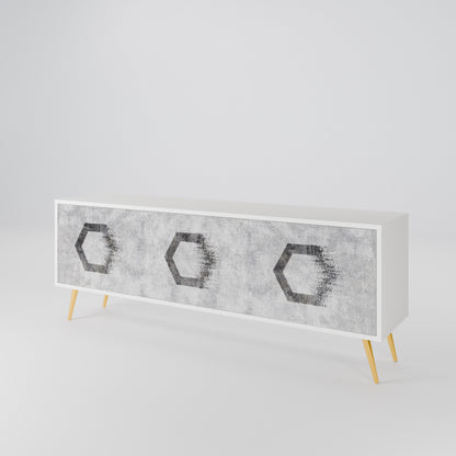 HEXAGONAL FIGURES Mueble de TV de 3 Puertas