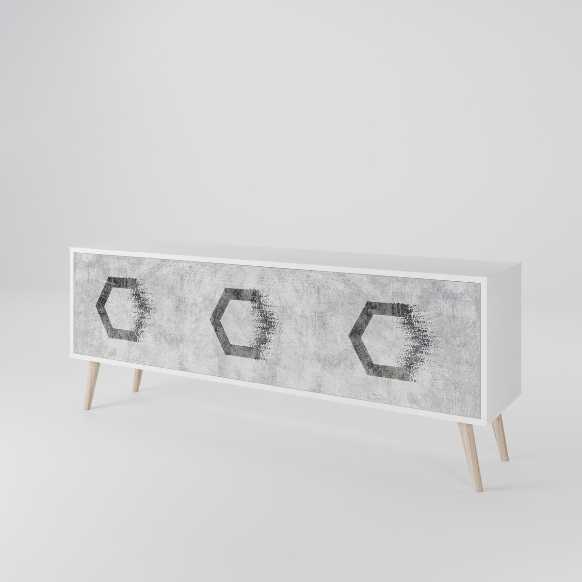 HEXAGONAL FIGURES Mueble de TV de 3 Puertas