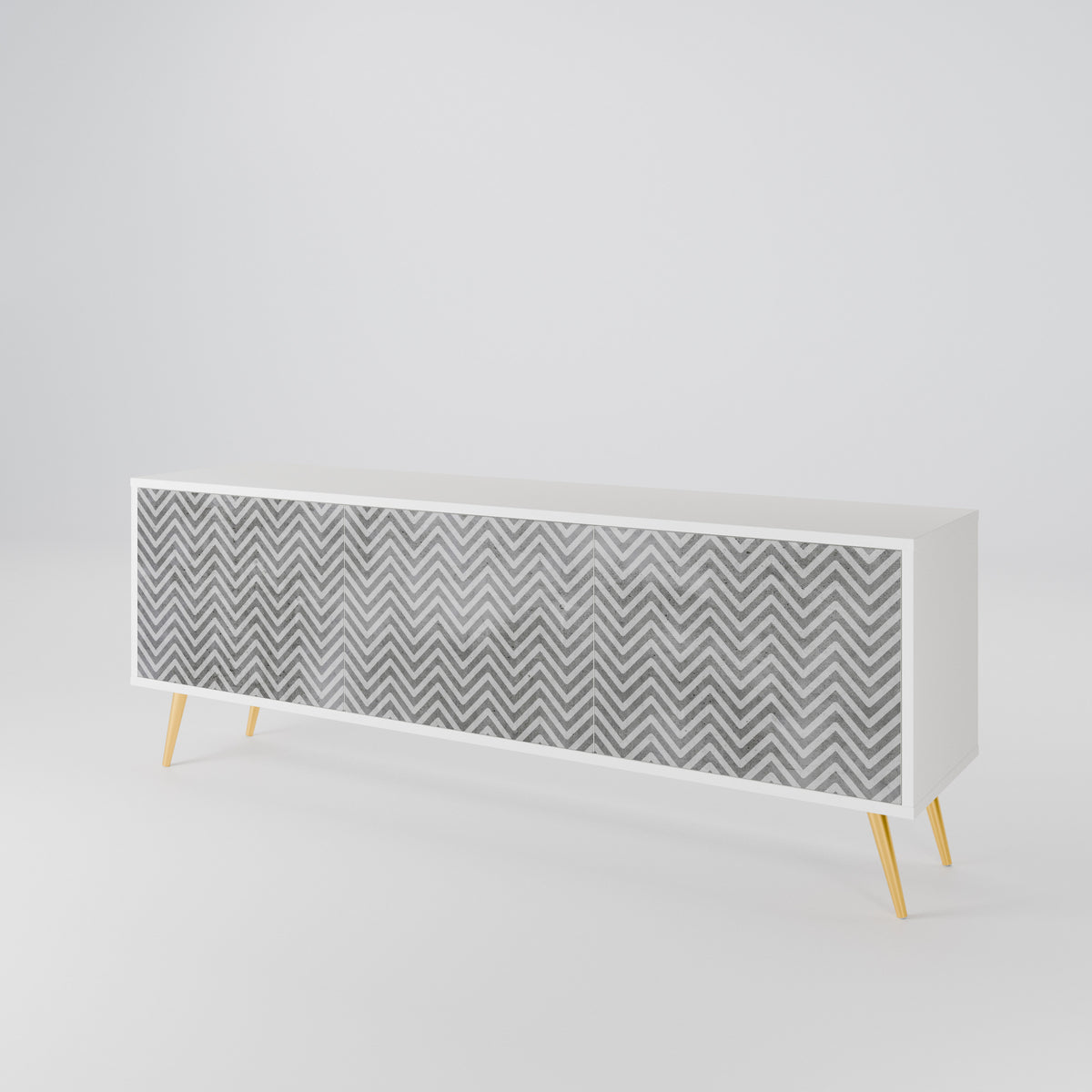 CONCRETE ZIG ZAG Mueble de TV de 3 Puertas