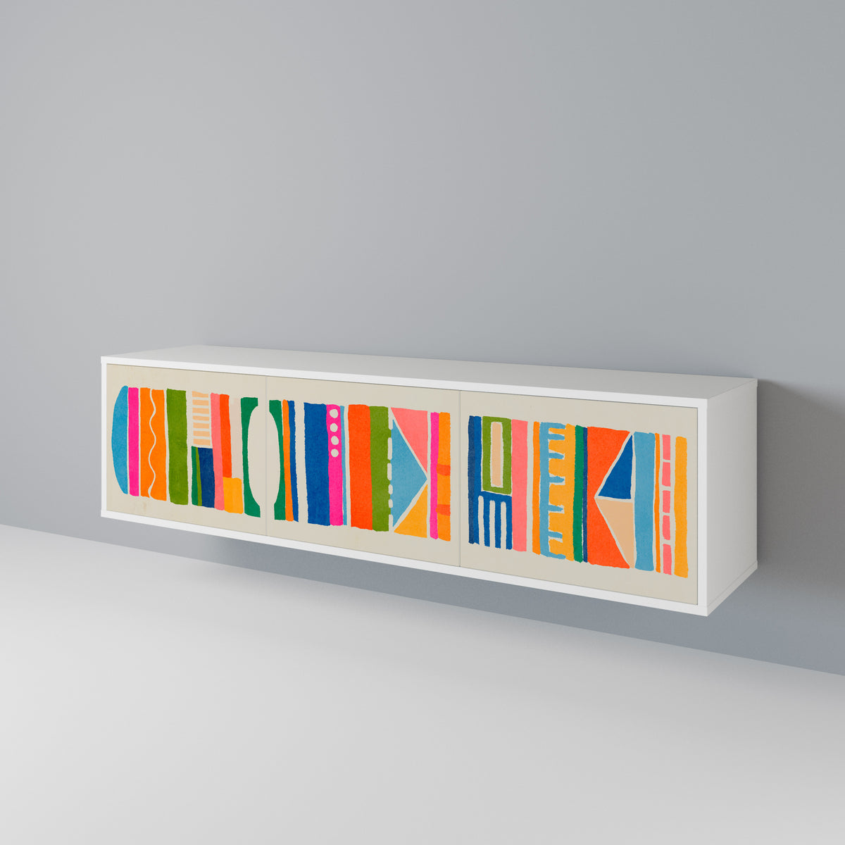 GEOMETRIC SHINE Mueble de TV de 3 Puertas