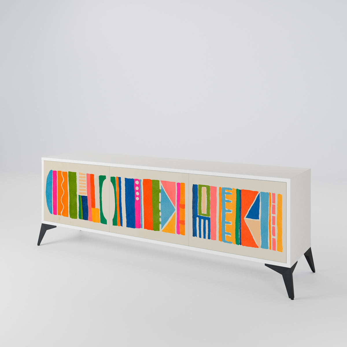 GEOMETRIC SHINE Mueble de TV de 3 Puertas