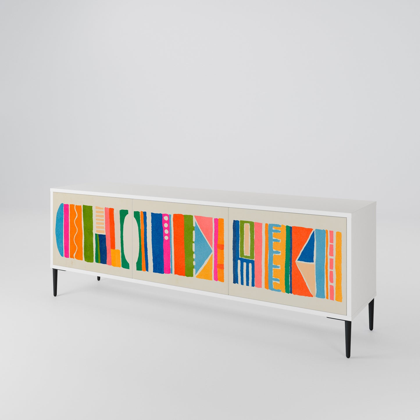 GEOMETRIC SHINE Mueble de TV de 3 Puertas
