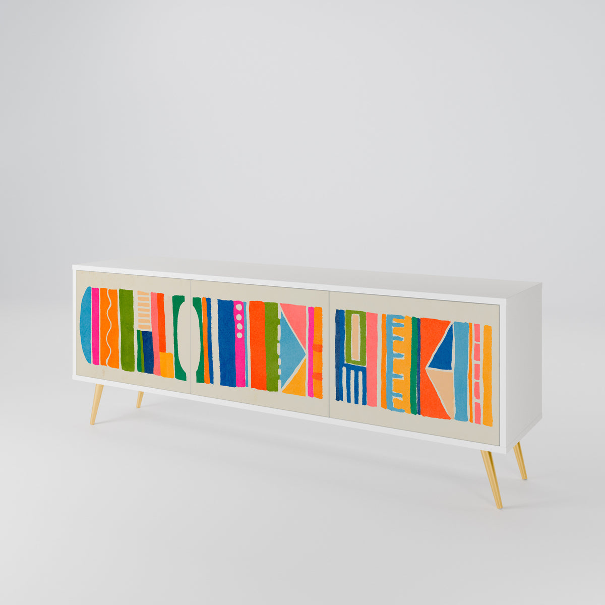 GEOMETRIC SHINE Mueble de TV de 3 Puertas