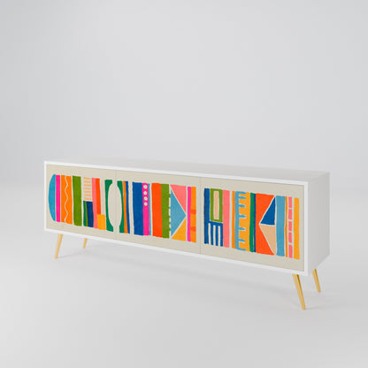 GEOMETRIC SHINE Mueble de TV de 3 Puertas