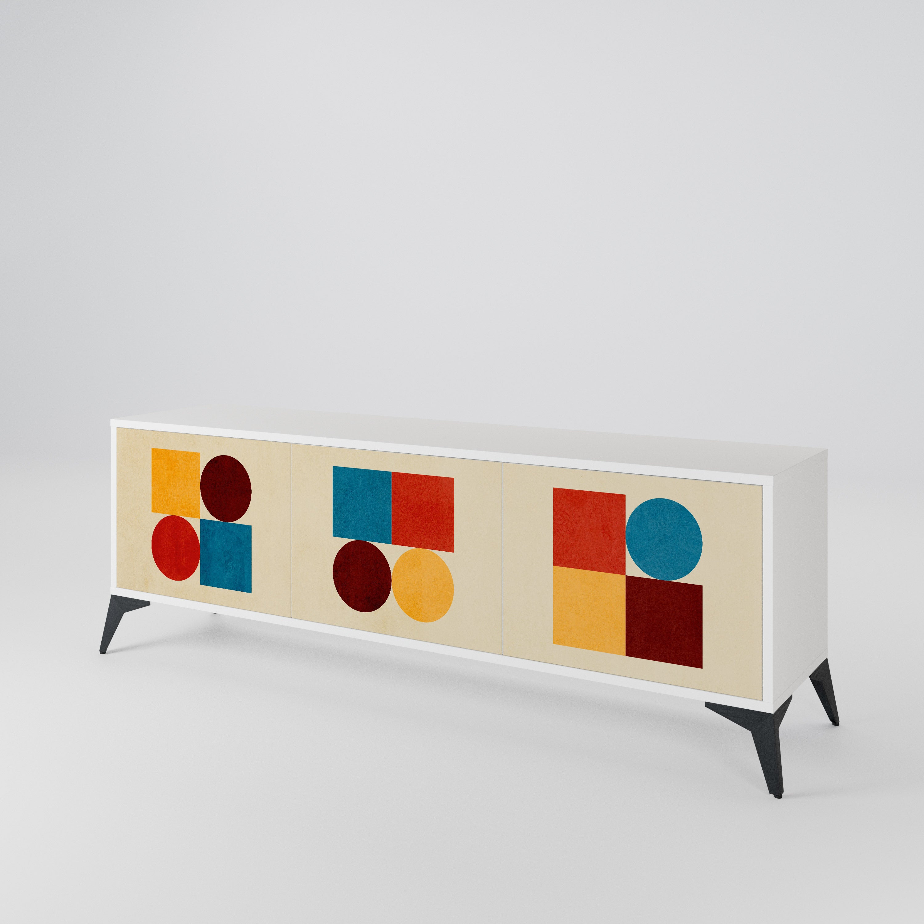 GEOMETRIC PUZZLE 3-Door TV Cabinet