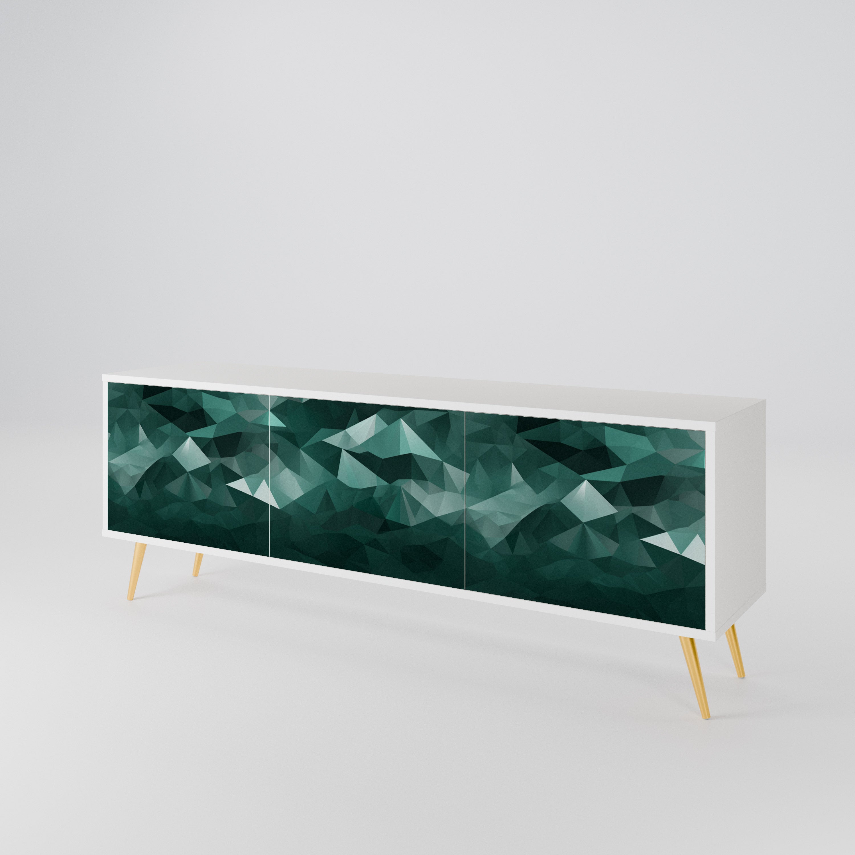 POLYGONAL FLOATING 3-Door TV Cabinet