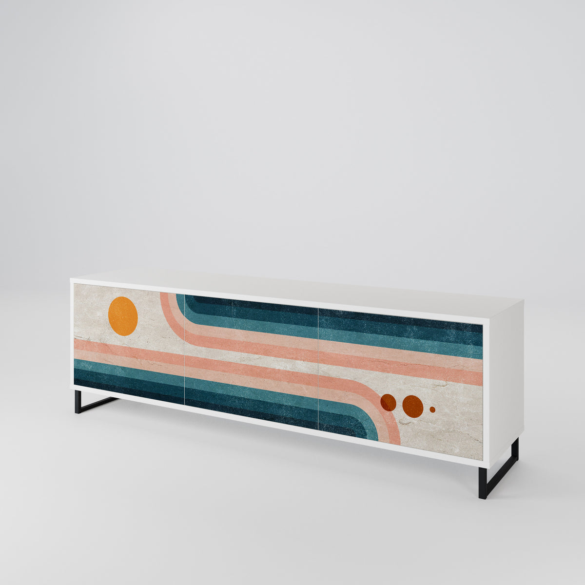 TWO HALVES Mueble de TV de 3 Puertas