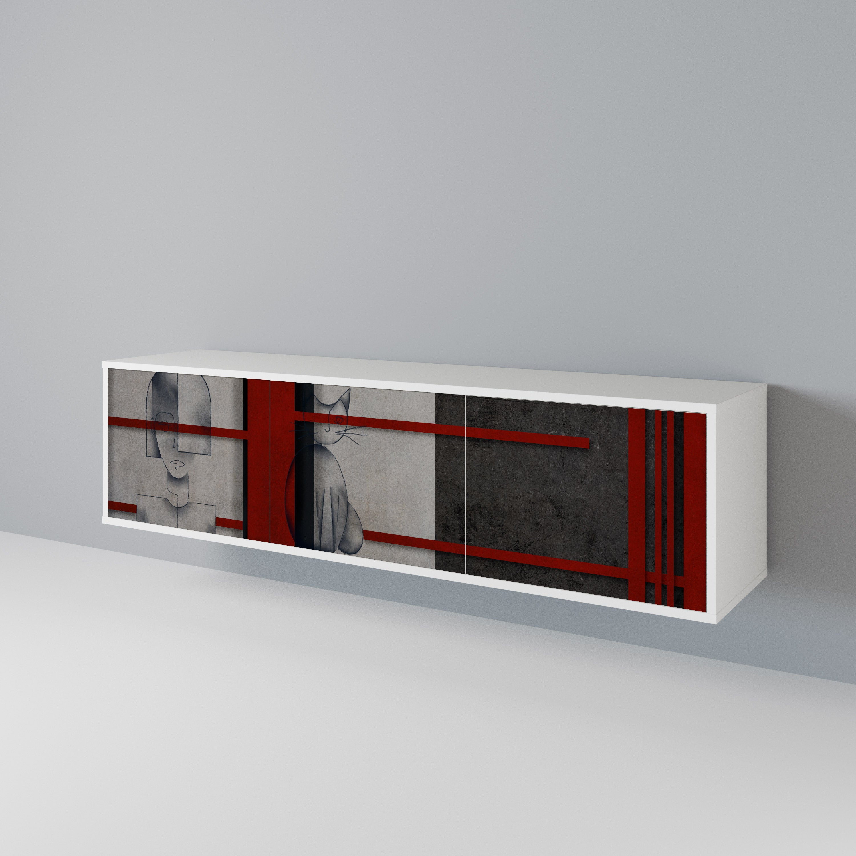GRAY FIGURES Mueble de TV de 3 Puertas