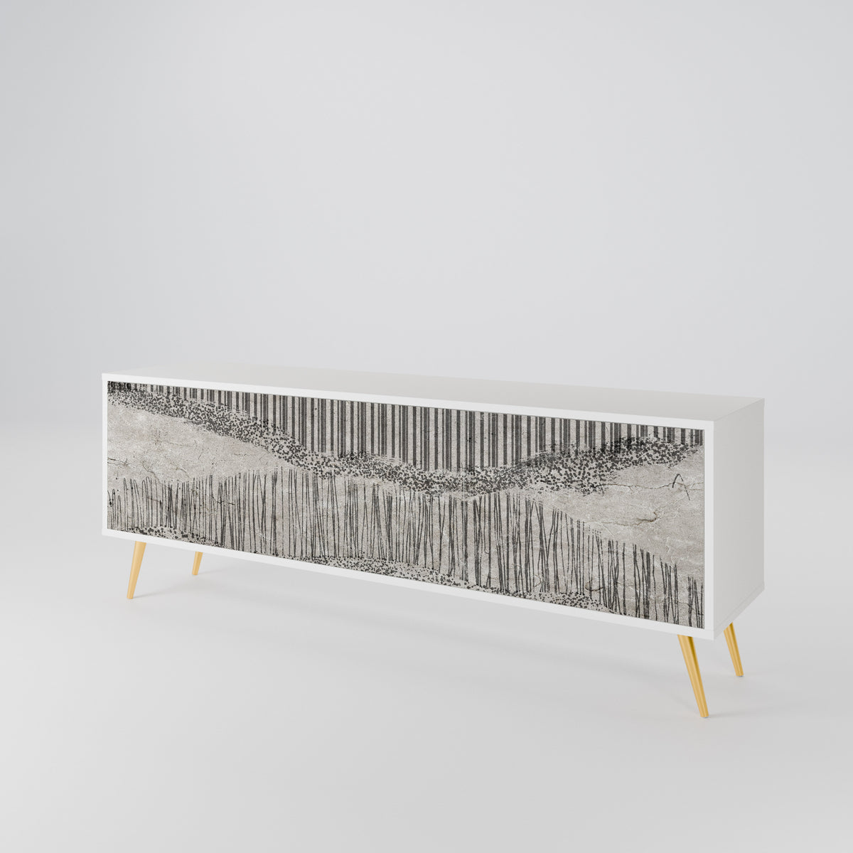 GRAIN LINES Mueble de TV de 3 Puertas