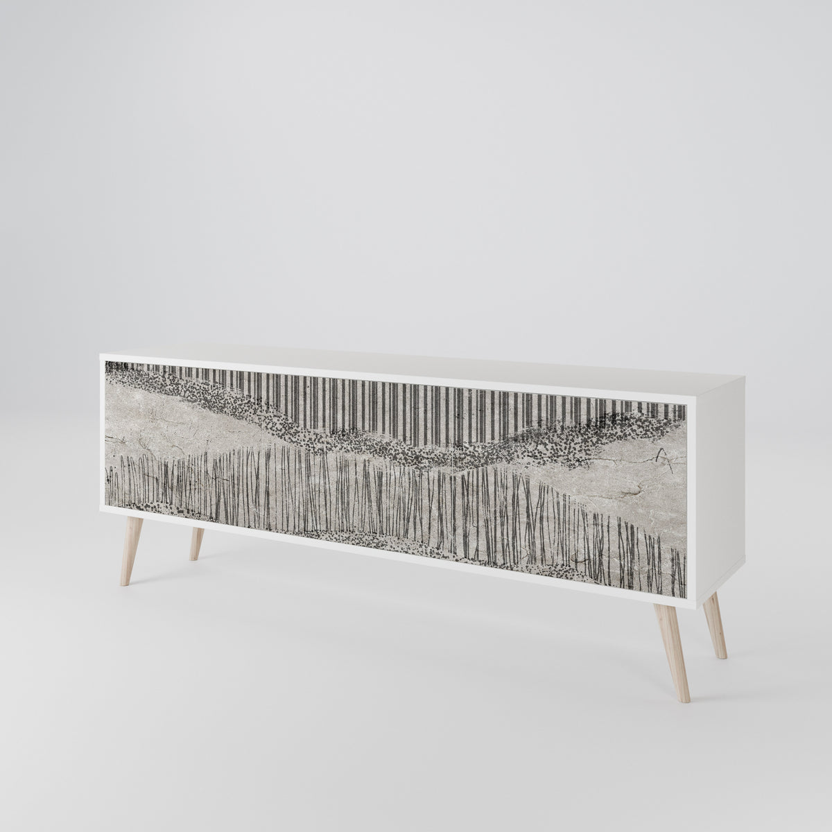 GRAIN LINES Mueble de TV de 3 Puertas
