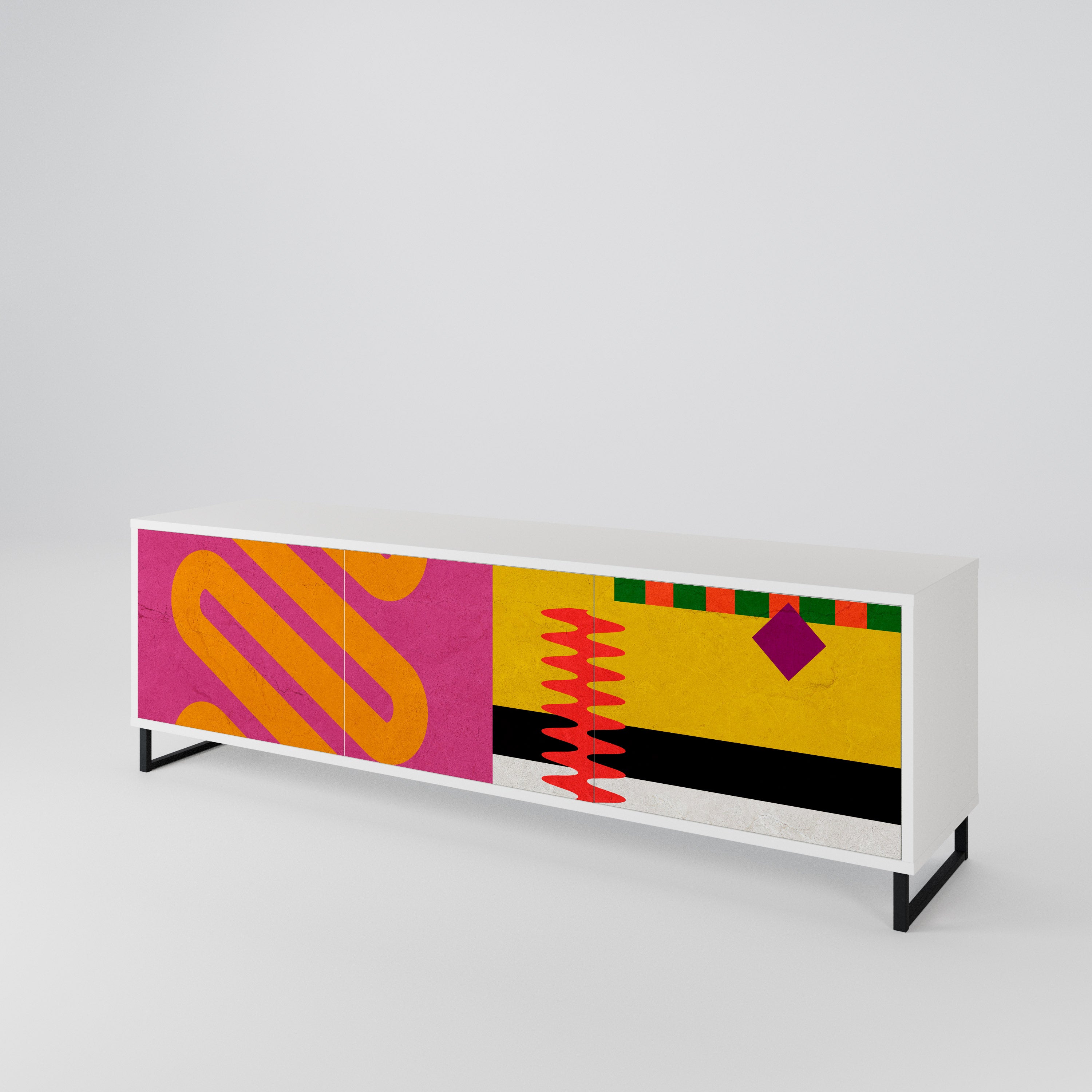 VIVID ART Mueble de TV de 3 Puertas