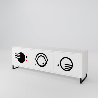 BLACK AND WHITE COMBINATION Mueble de TV de 3 Puertas