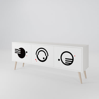 BLACK AND WHITE COMBINATION Mueble de TV de 3 Puertas