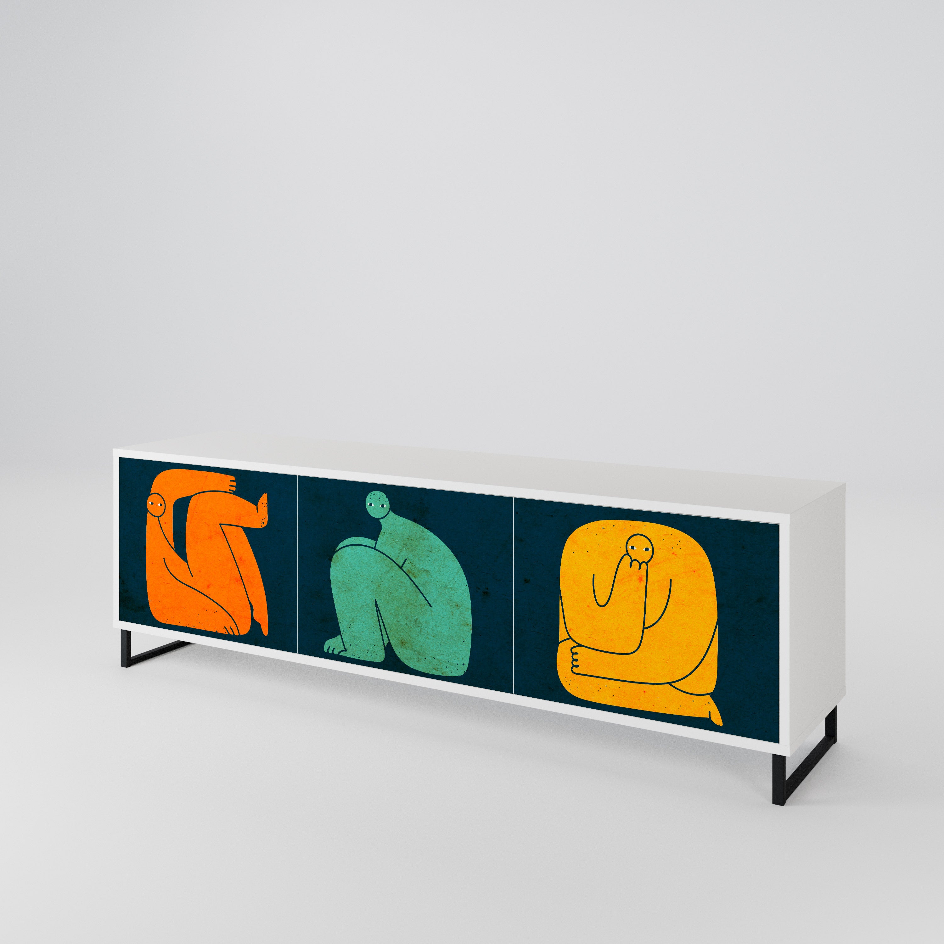TOGETHER BUT SEPARATELY 3-Door TV Cabinet