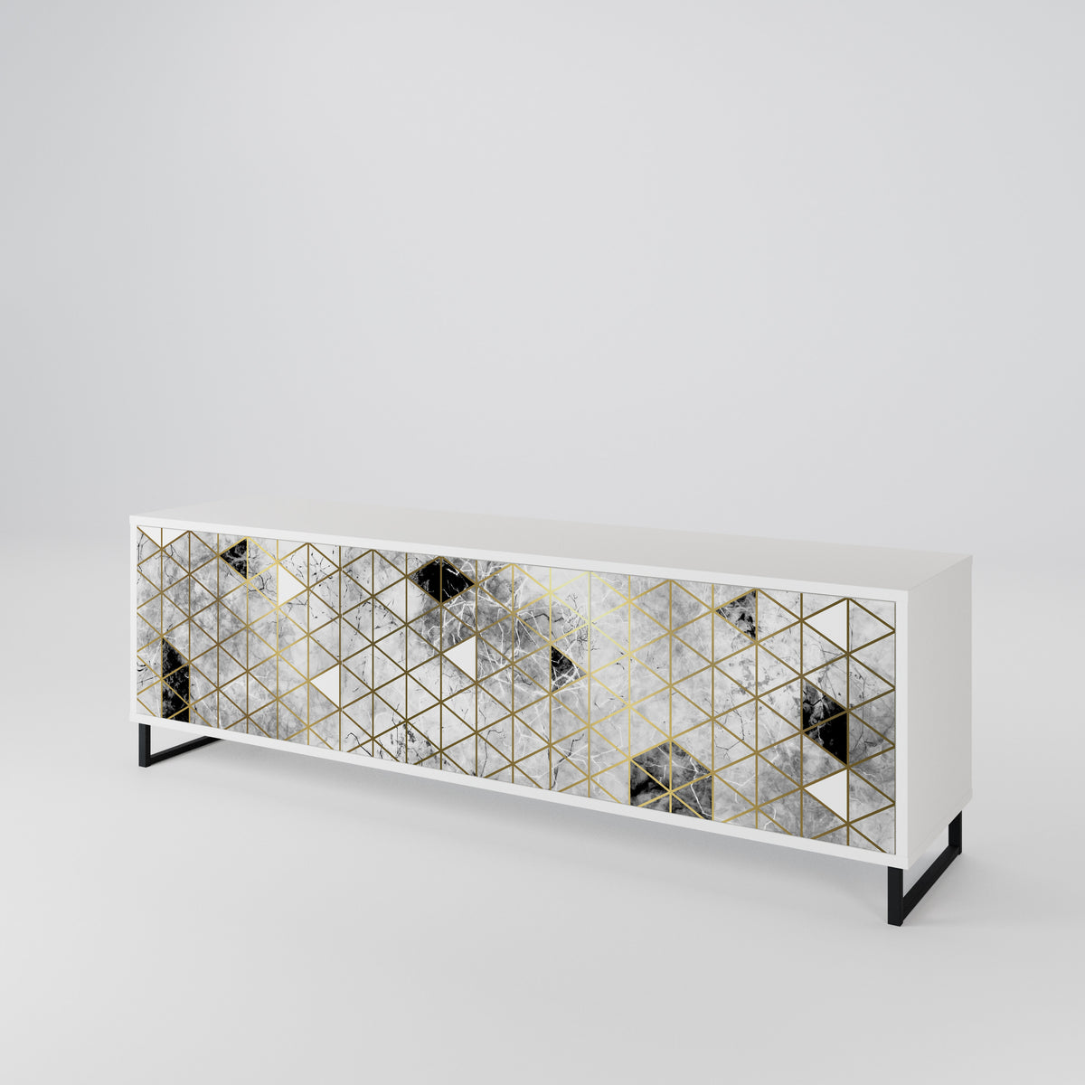 ASHEN ARIA Mueble de TV de 3 Puertas