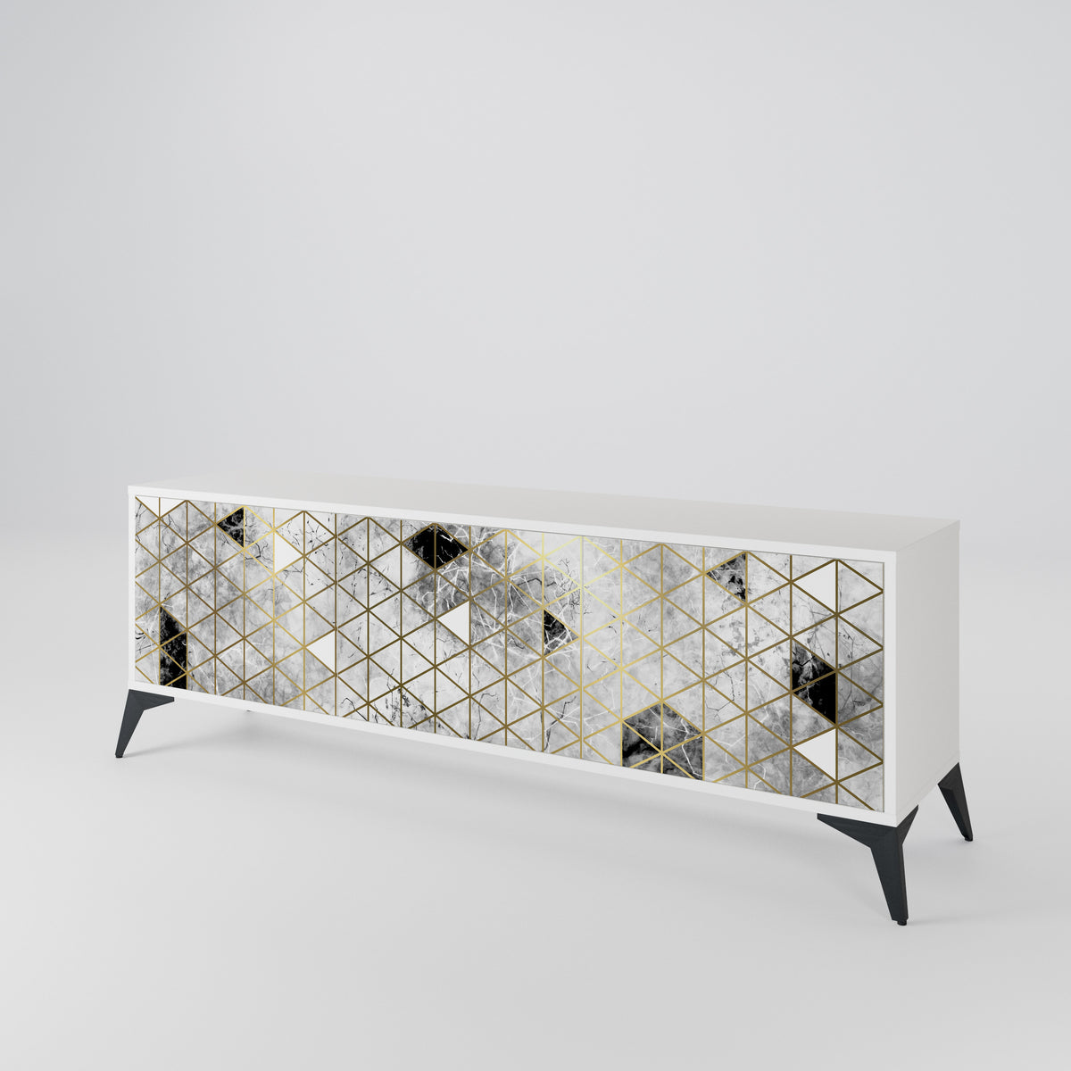 ASHEN ARIA Mueble de TV de 3 Puertas
