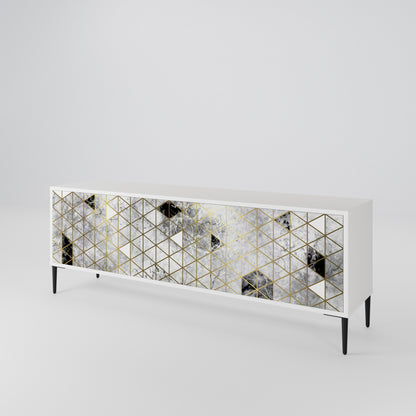 ASHEN ARIA Mueble de TV de 3 Puertas