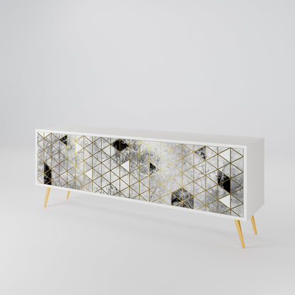 ASHEN ARIA Mueble de TV de 3 Puertas