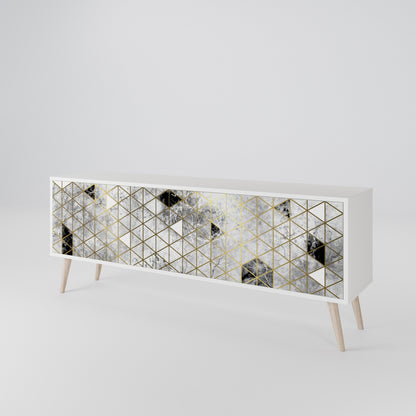 ASHEN ARIA Mueble de TV de 3 Puertas