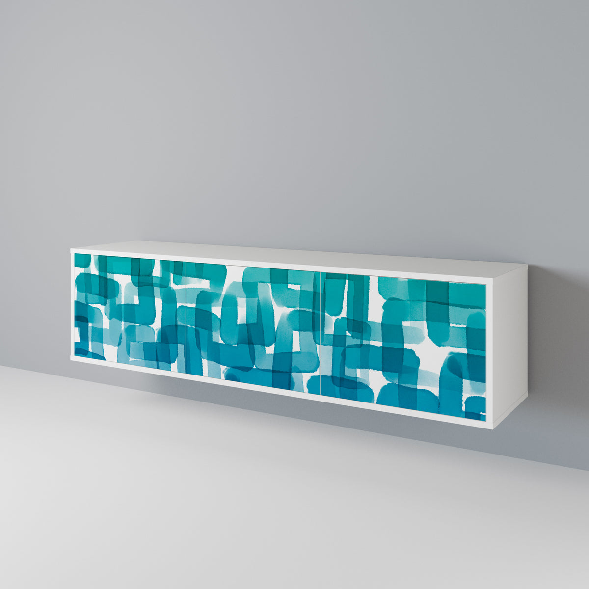 TURQUOISE RECTANGLES Mueble de TV de 3 Puertas