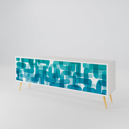 TURQUOISE RECTANGLES Mueble de TV de 3 Puertas