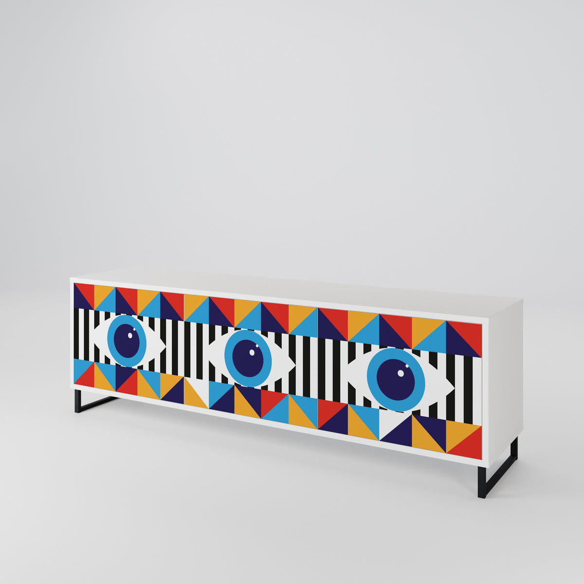 ABSTRACTION AND GEOMETRY Mueble de TV de 3 Puertas