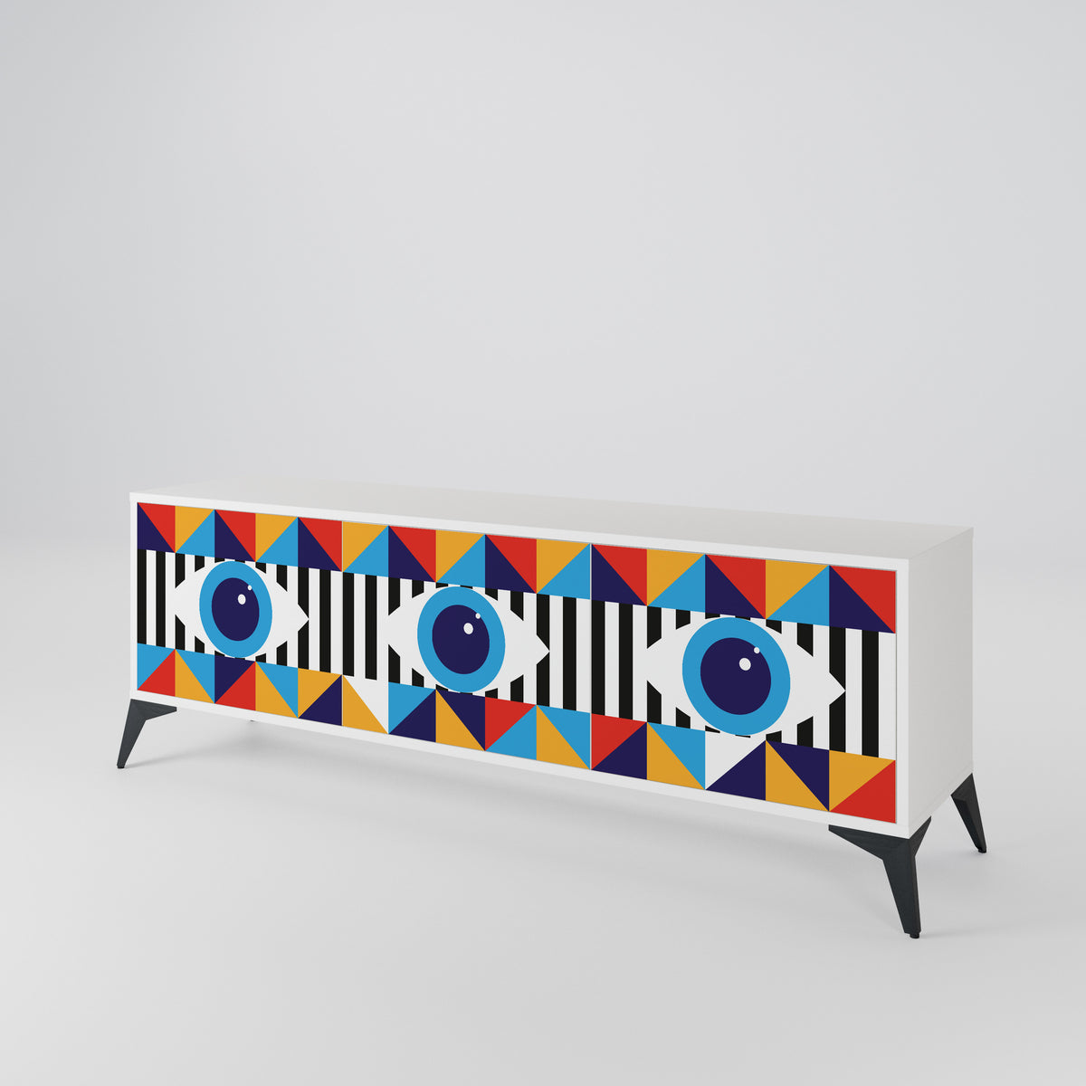 ABSTRACTION AND GEOMETRY Mueble de TV de 3 Puertas