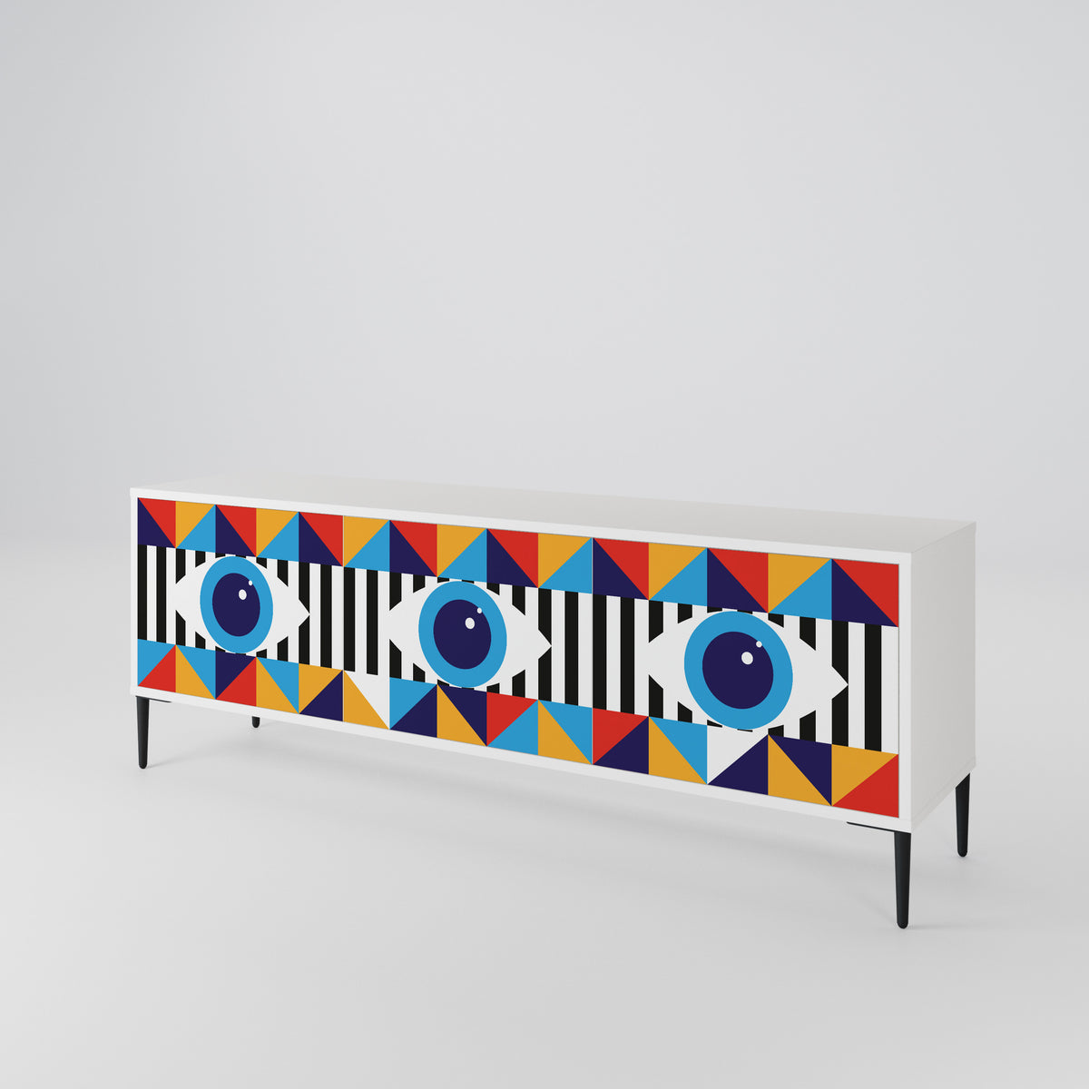ABSTRACTION AND GEOMETRY Mueble de TV de 3 Puertas