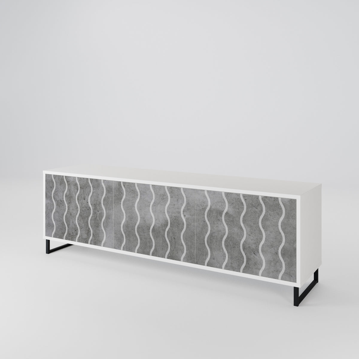 WAVES OF CONCRETE Mueble de TV de 3 Puertas