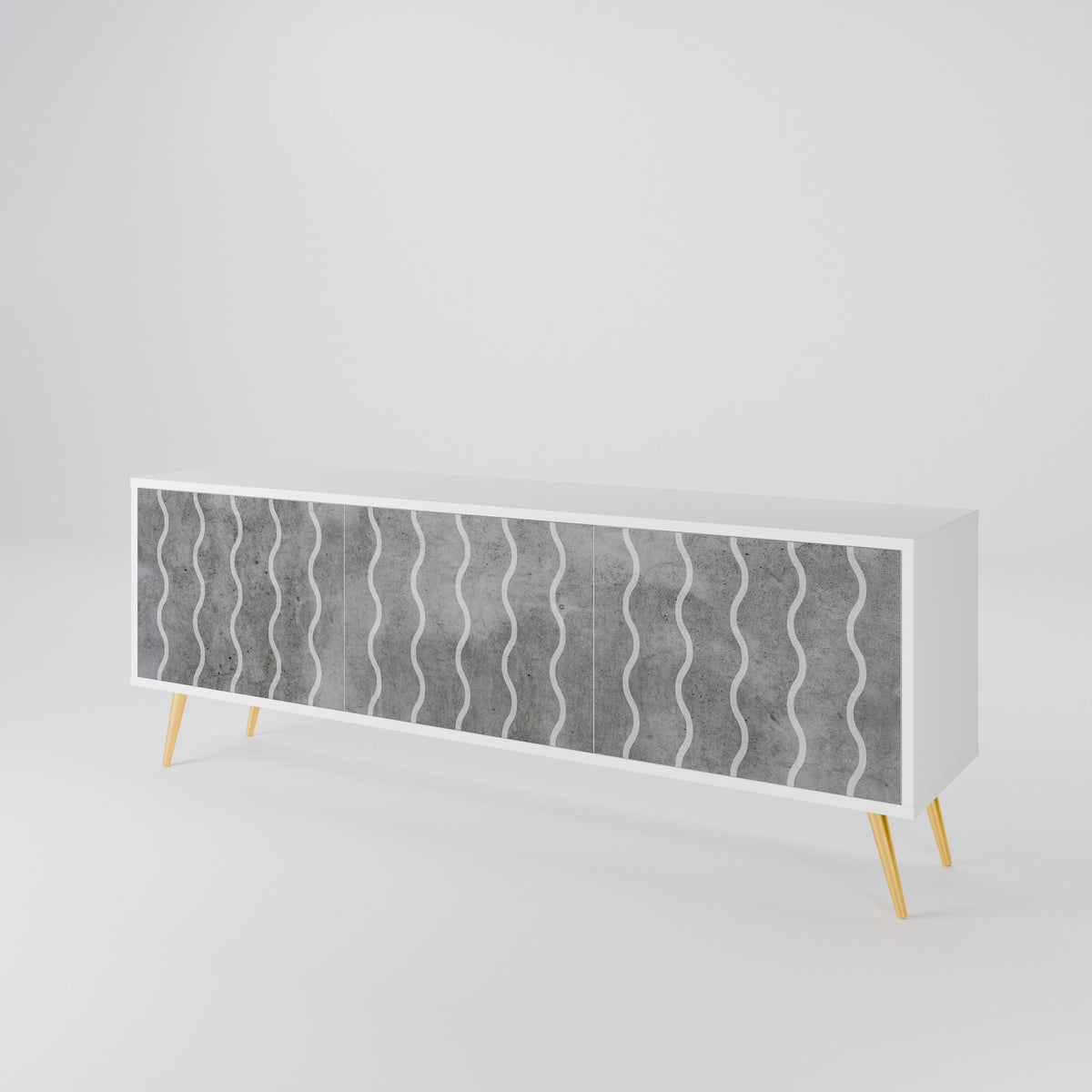 WAVES OF CONCRETE Mueble de TV de 3 Puertas