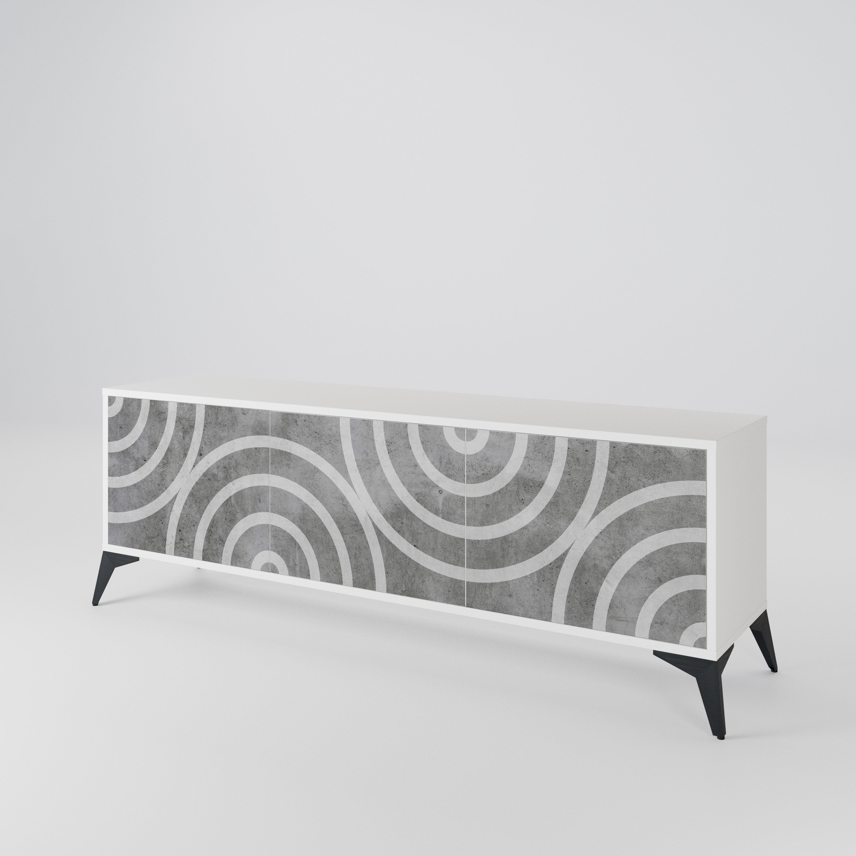CIRCLE CONCRETE 3-Door TV Cabinet