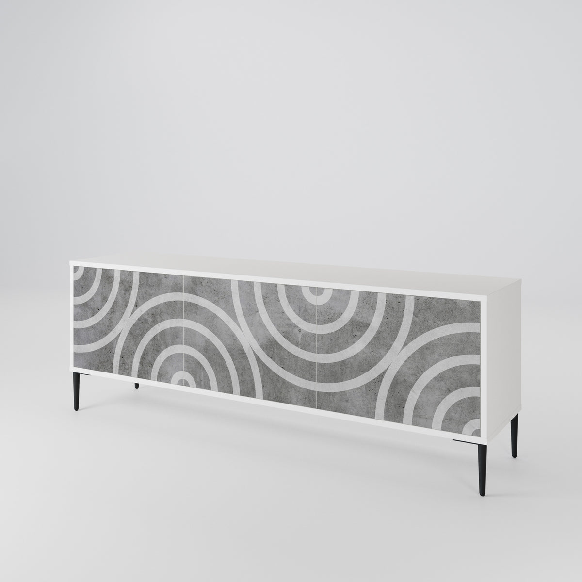 CIRCLE CONCRETE 3-Door TV Cabinet