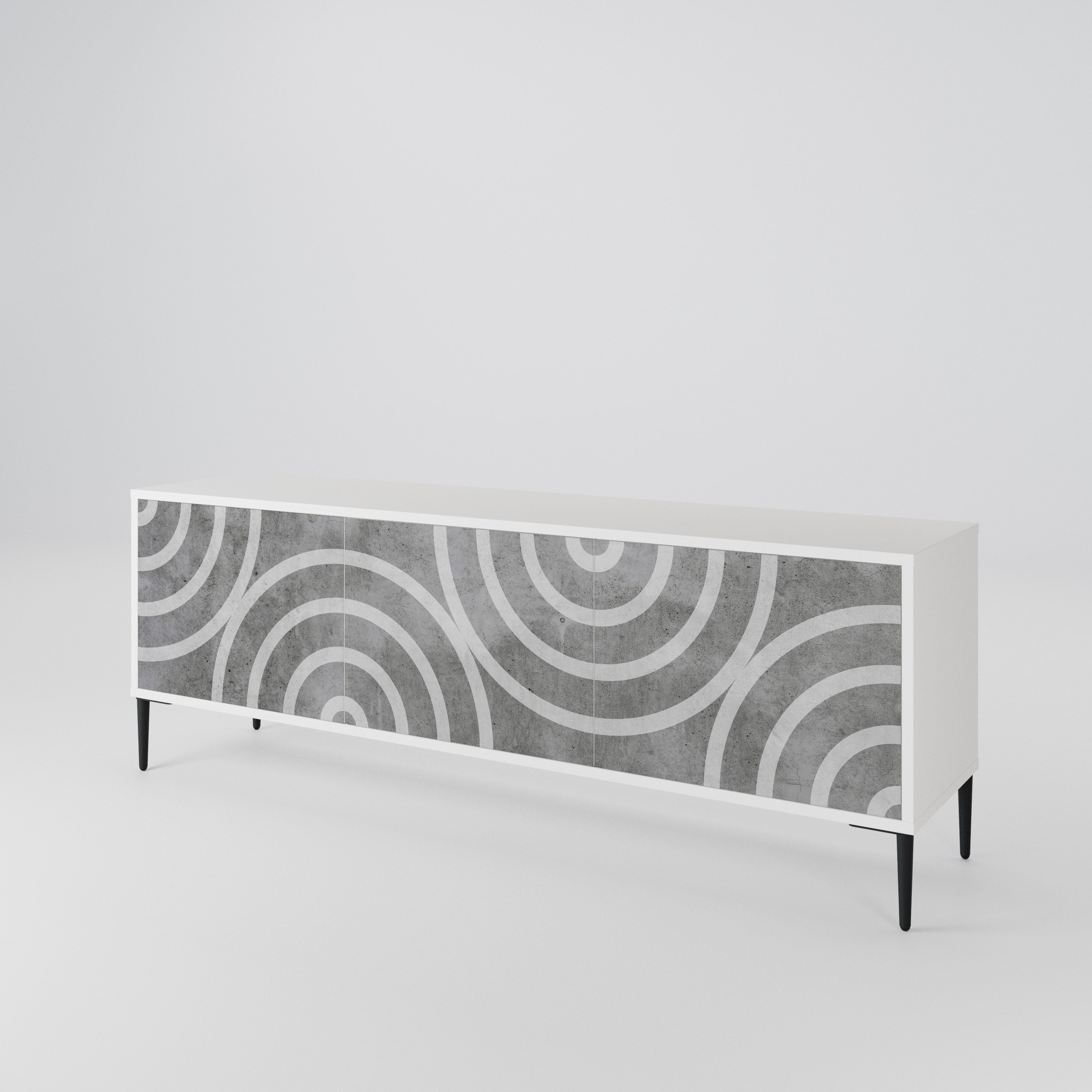 CIRCLE CONCRETE 3-Door TV Cabinet