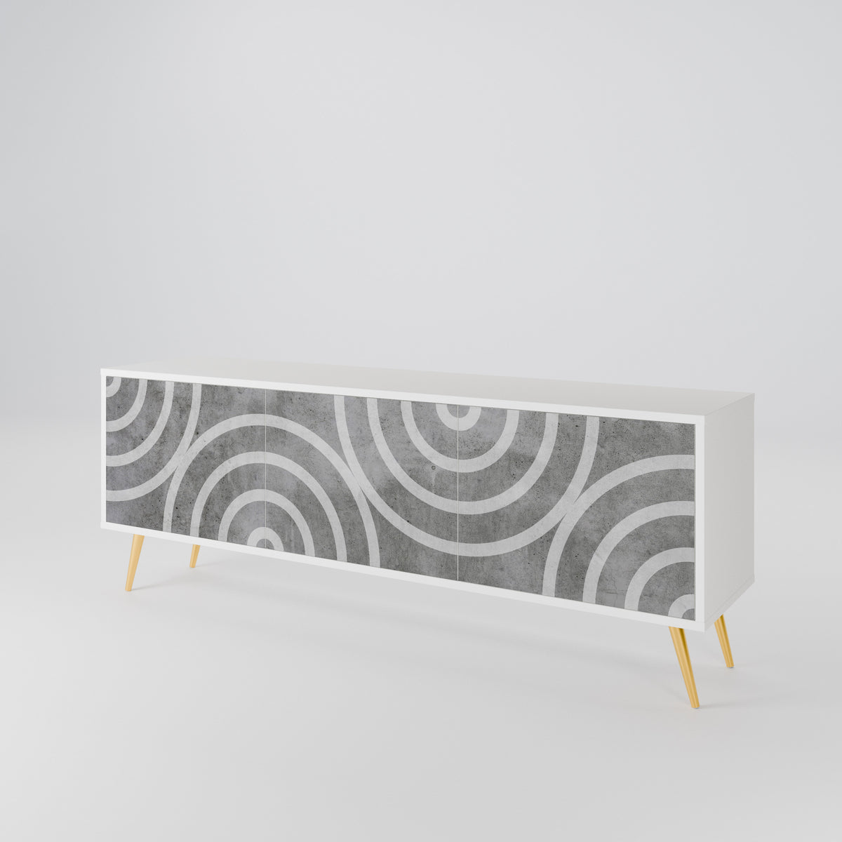 CIRCLE CONCRETE 3-Door TV Cabinet