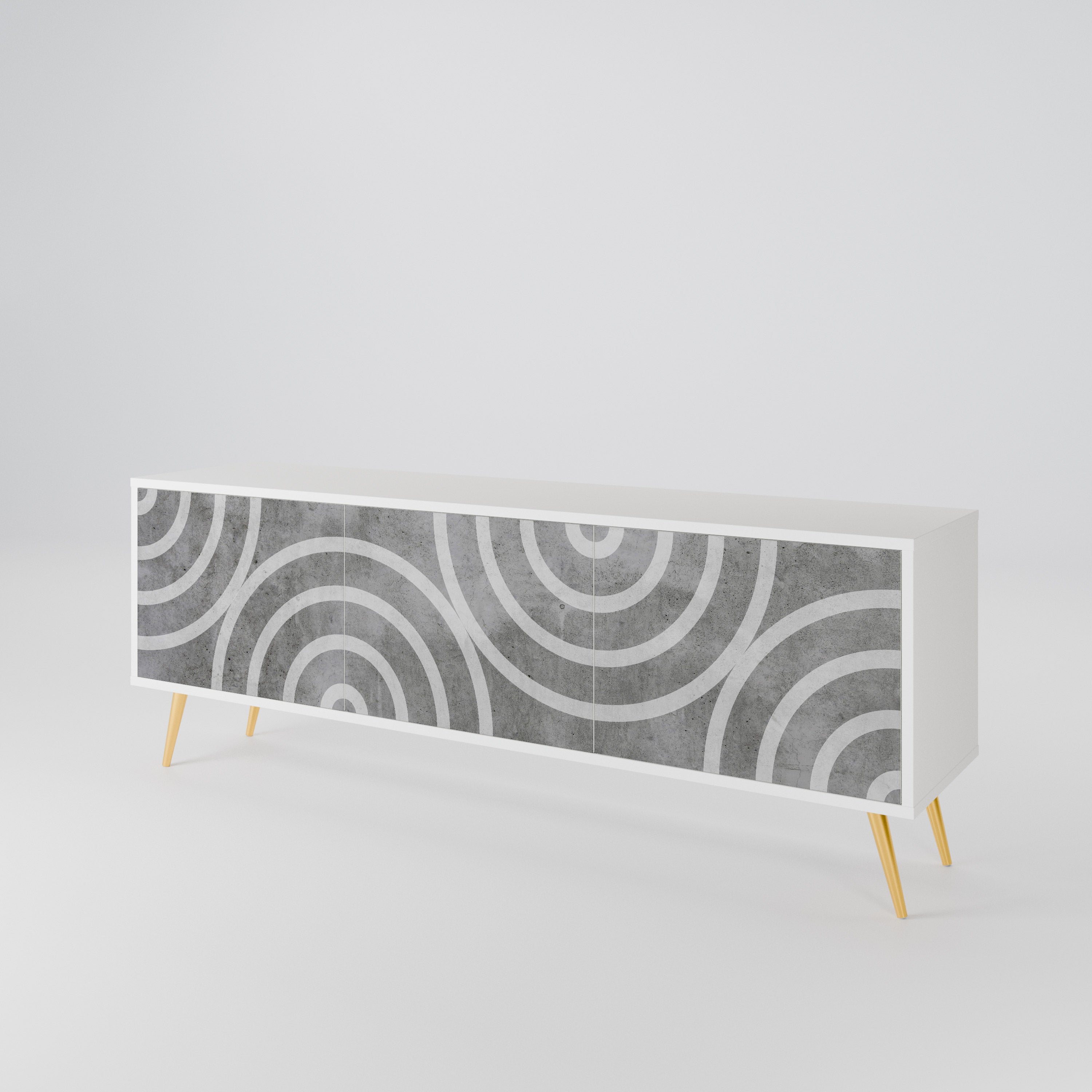 CIRCLE CONCRETE 3-Door TV Cabinet