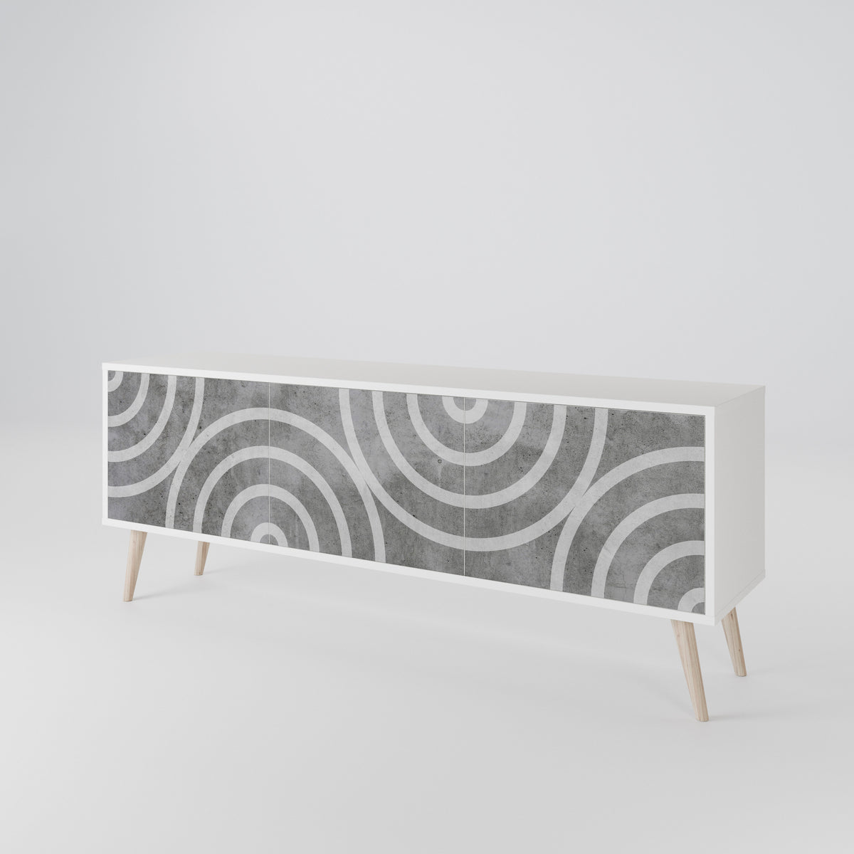 CIRCLE CONCRETE 3-Door TV Cabinet