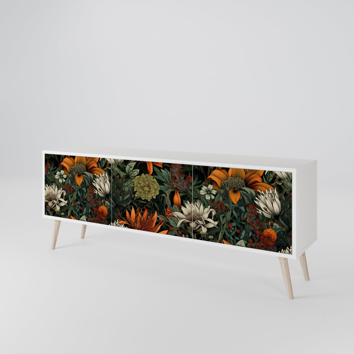 MIDNIGHT SPROUT Mueble de TV de 3 Puertas
