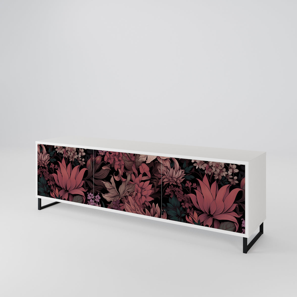 FLORAL WHISPER Mueble de TV de 3 Puertas