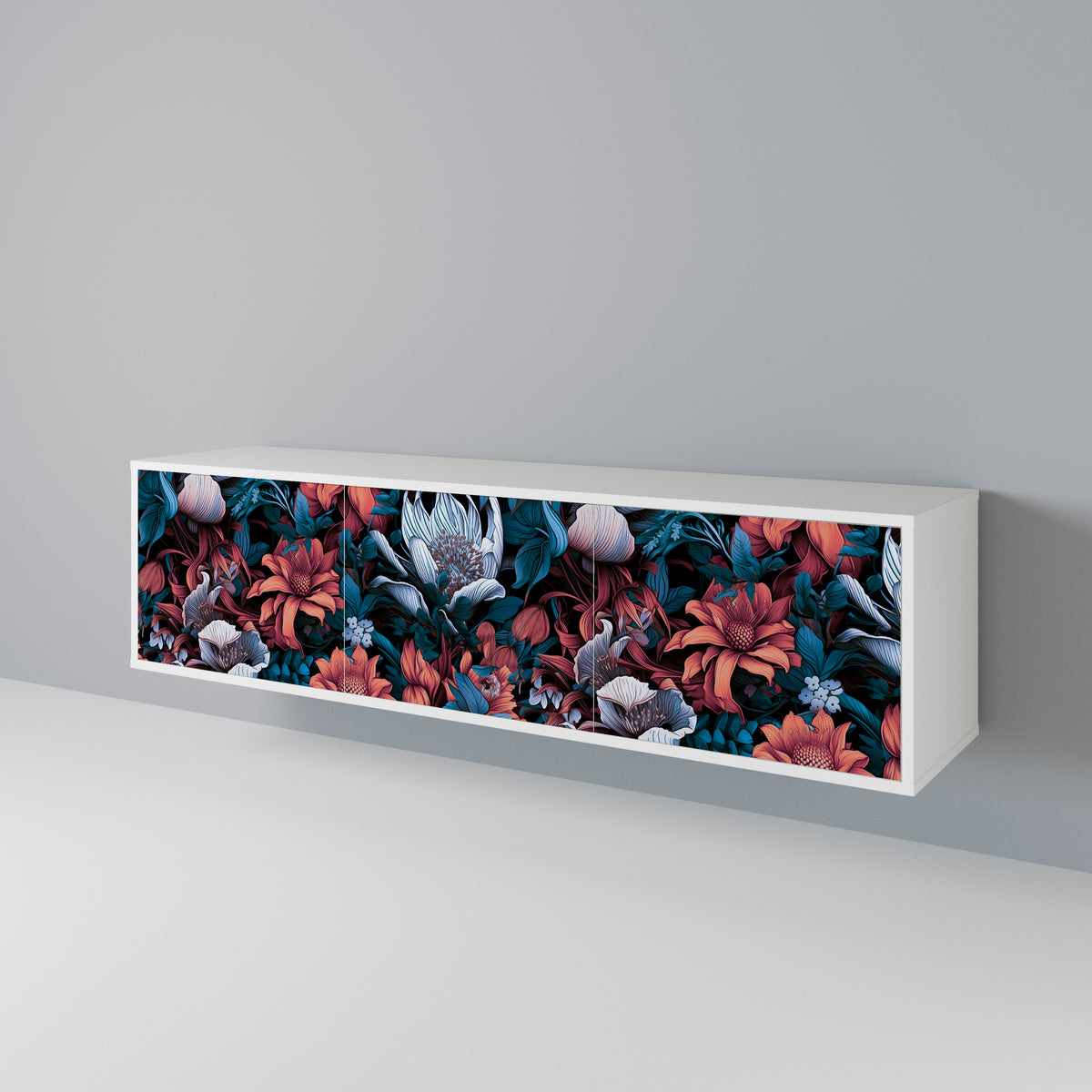 ETHEREAL BLOSSOMS Mueble de TV de 3 Puertas