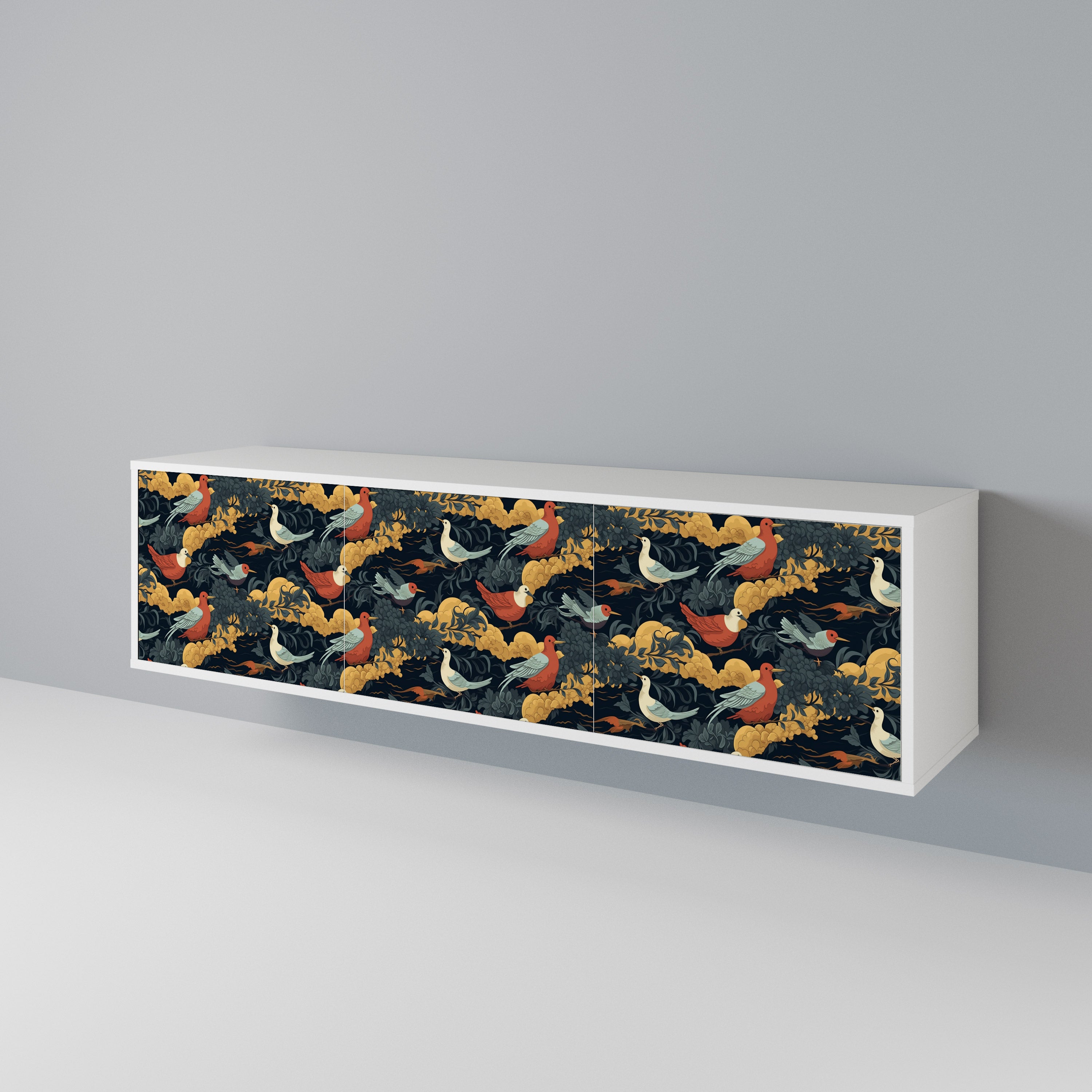 FOWLY DAZE Mueble de TV de 3 Puertas