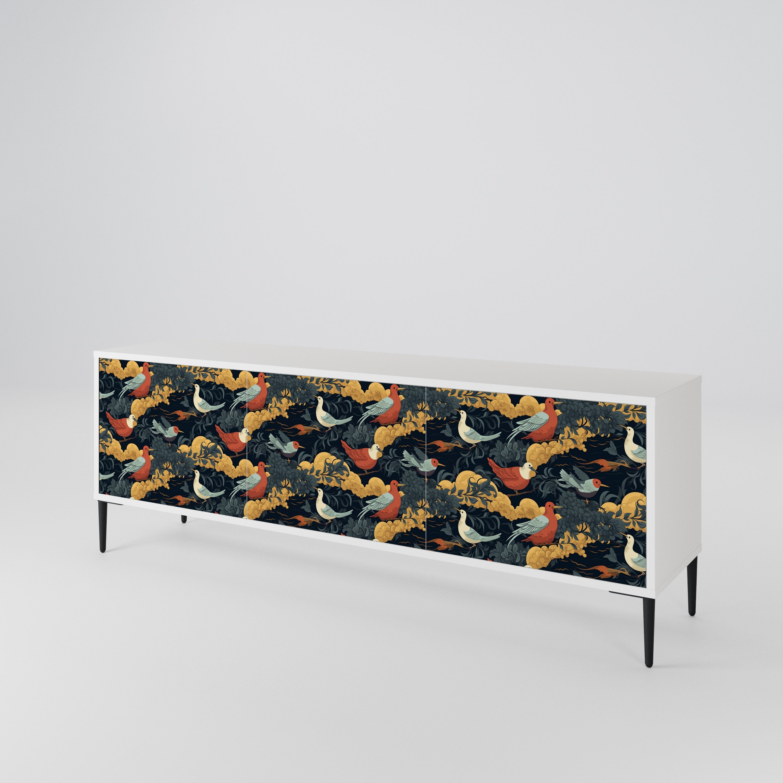 FOWLY DAZE Mueble de TV de 3 Puertas