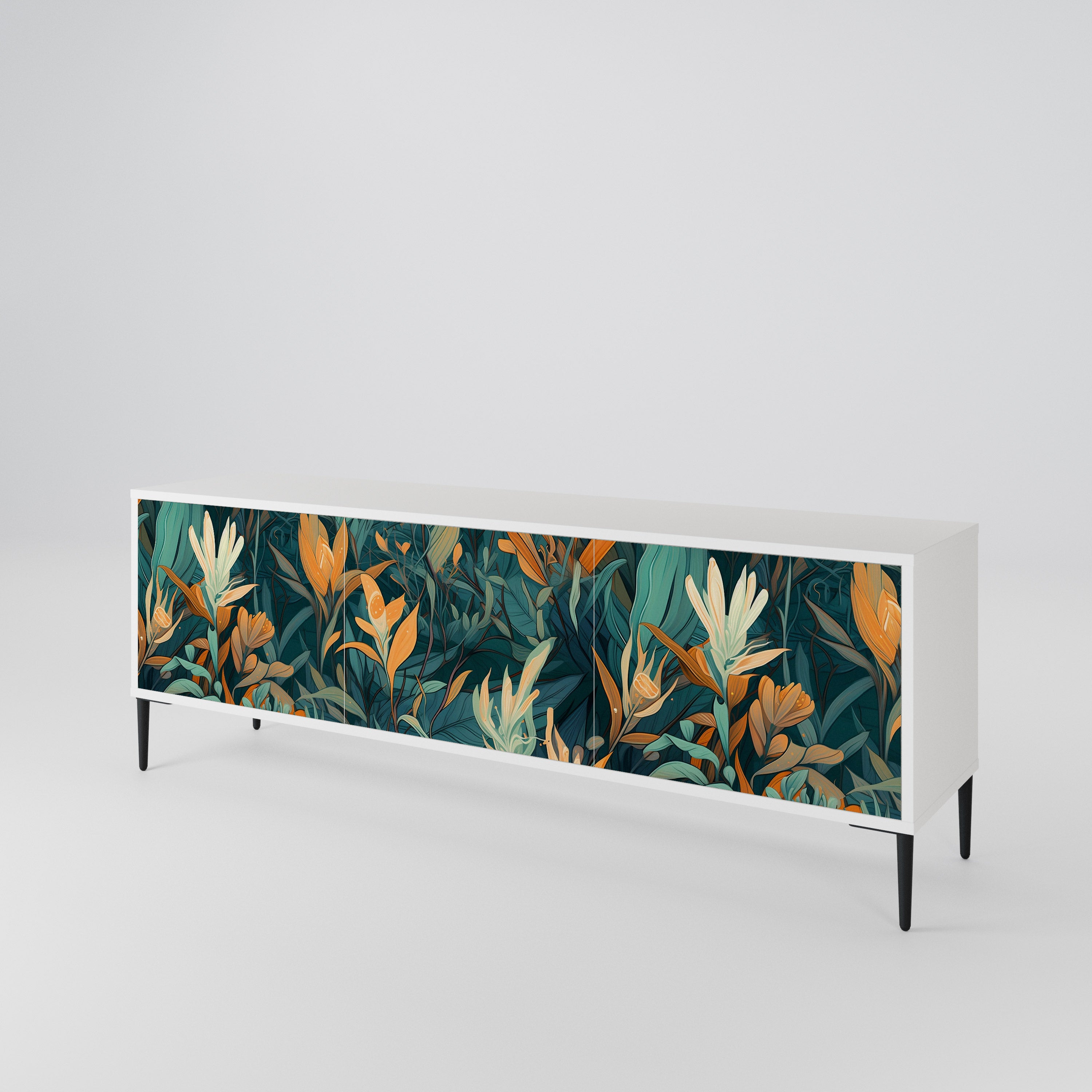 FLORAL SERENITY Mueble de TV de 3 Puertas