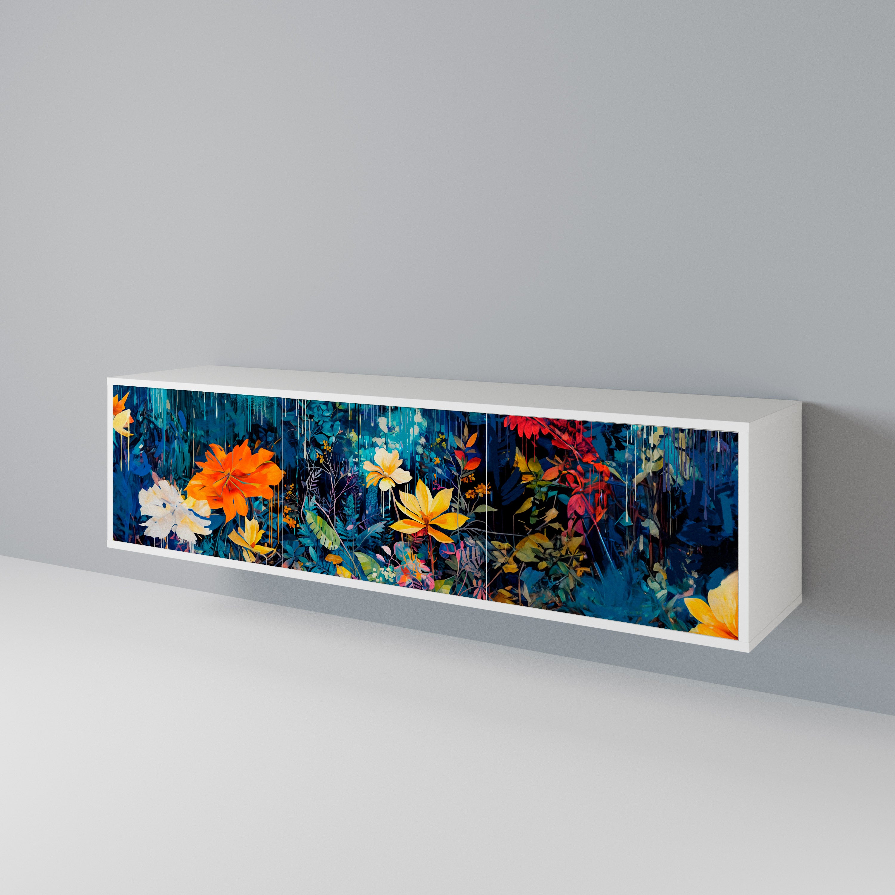 MIDNIGHT BLOSSOM Mueble de TV de 3 Puertas