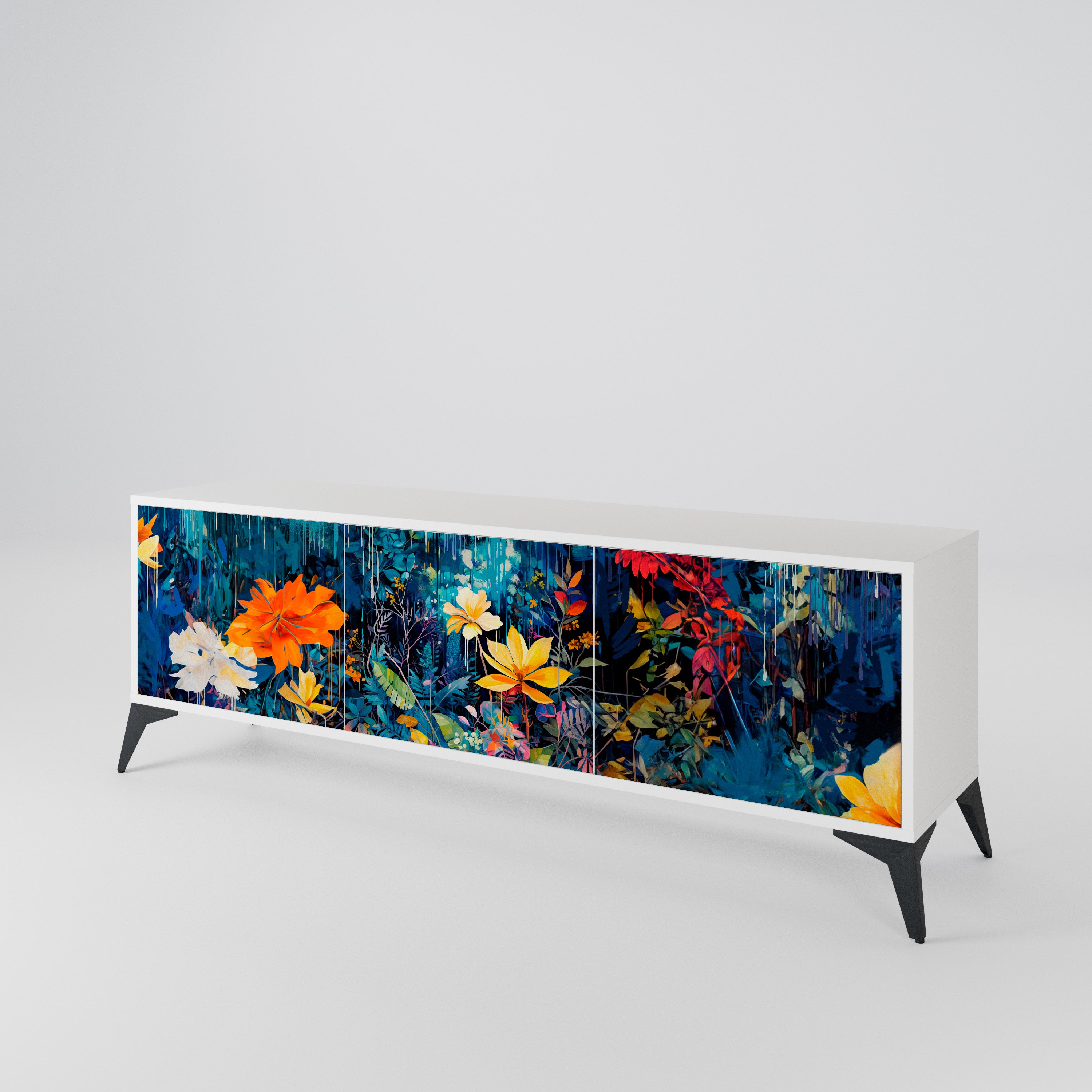 MIDNIGHT BLOSSOM Mueble de TV de 3 Puertas
