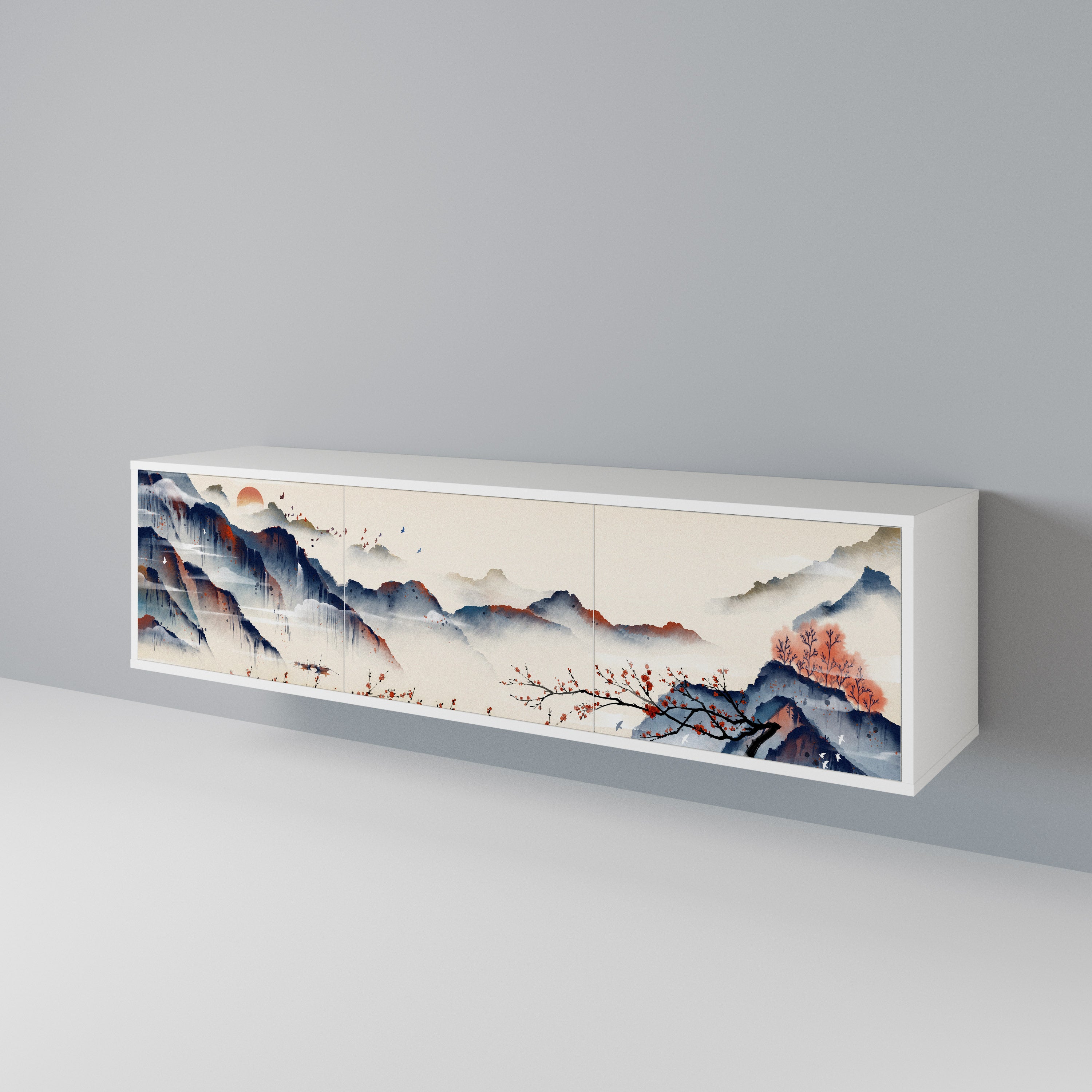JAPANESE LANDSCAPE Mueble de TV de 3 Puertas