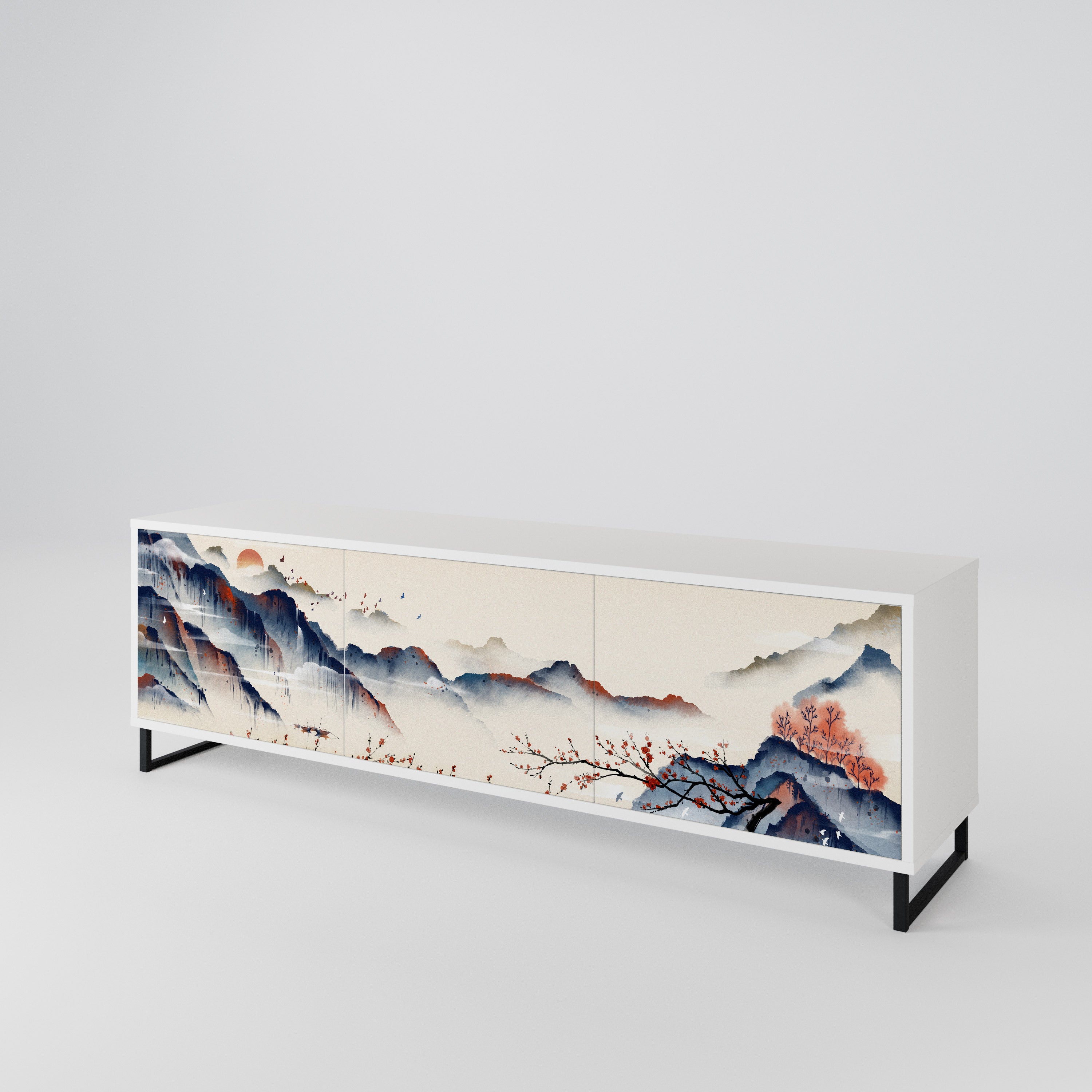 JAPANESE LANDSCAPE Mueble de TV de 3 Puertas